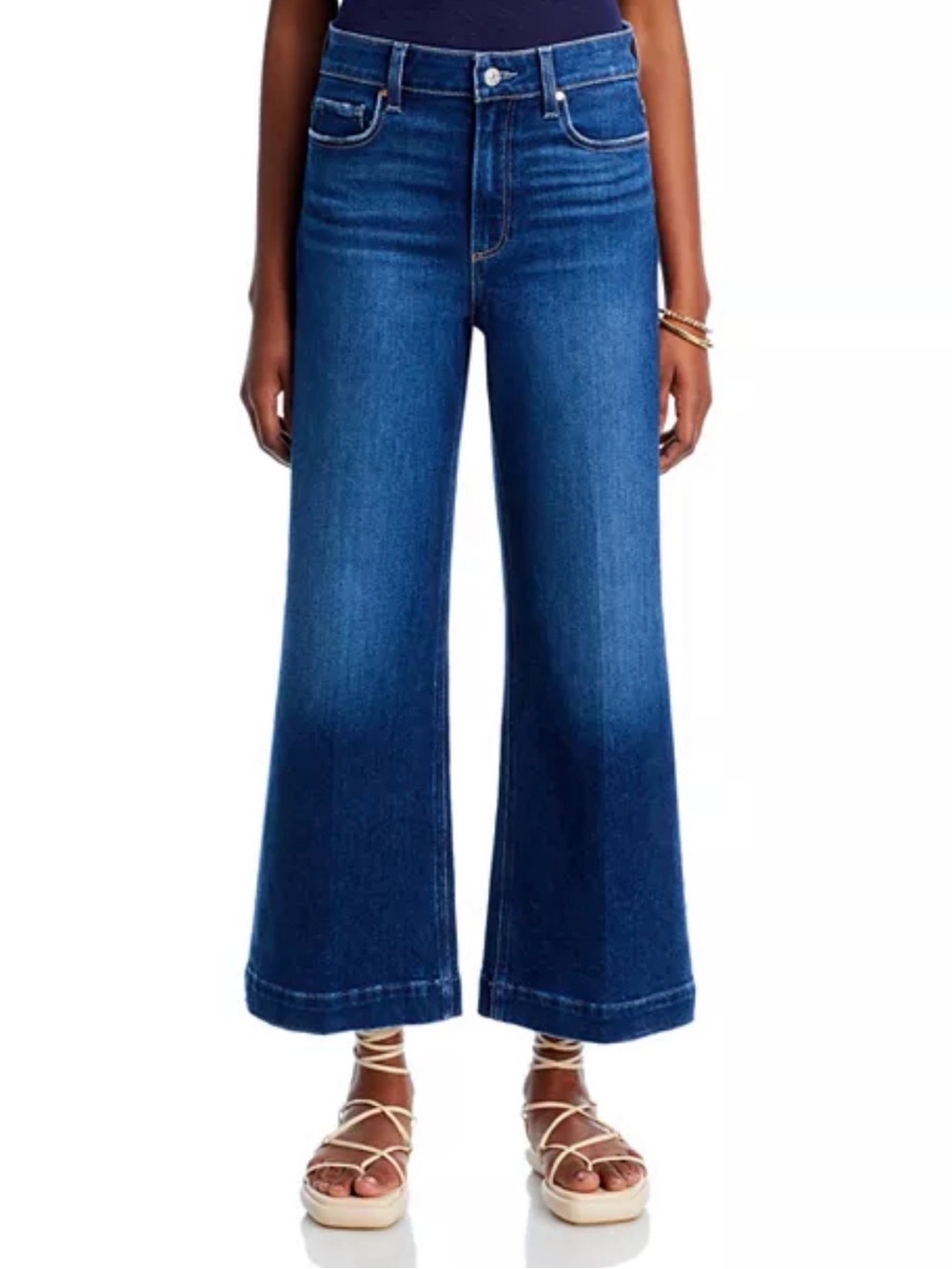 Like NEW Paige Anessa Wide Leg High-Rise Women's Jeans in Dark Blue 26